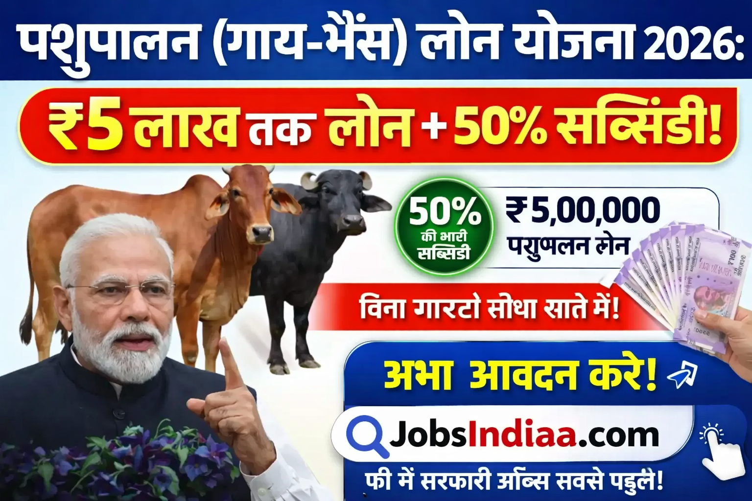 पशु पालन लोन योजना 2026 Pashu Palan Loan Yojana Apply Online JobsIndiaa