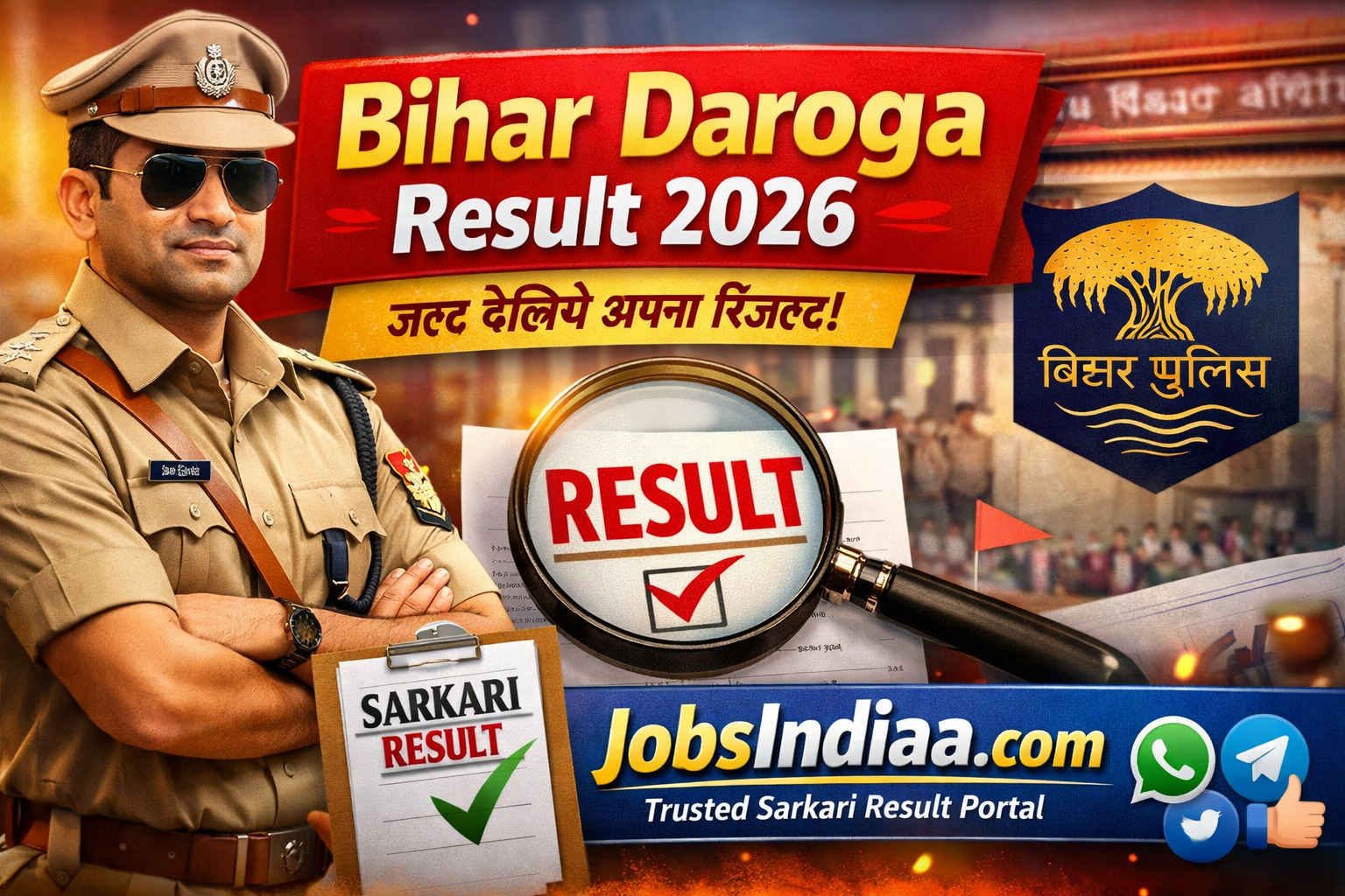 Bihar Daroga Result 2026 BPSSC SI Result JobsIndiaa