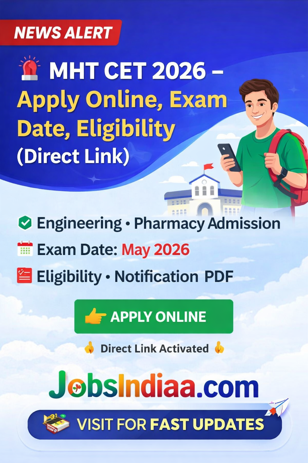 MHT CET 2026 Apply Online Notification Maharashtra CET JobsIndiaa