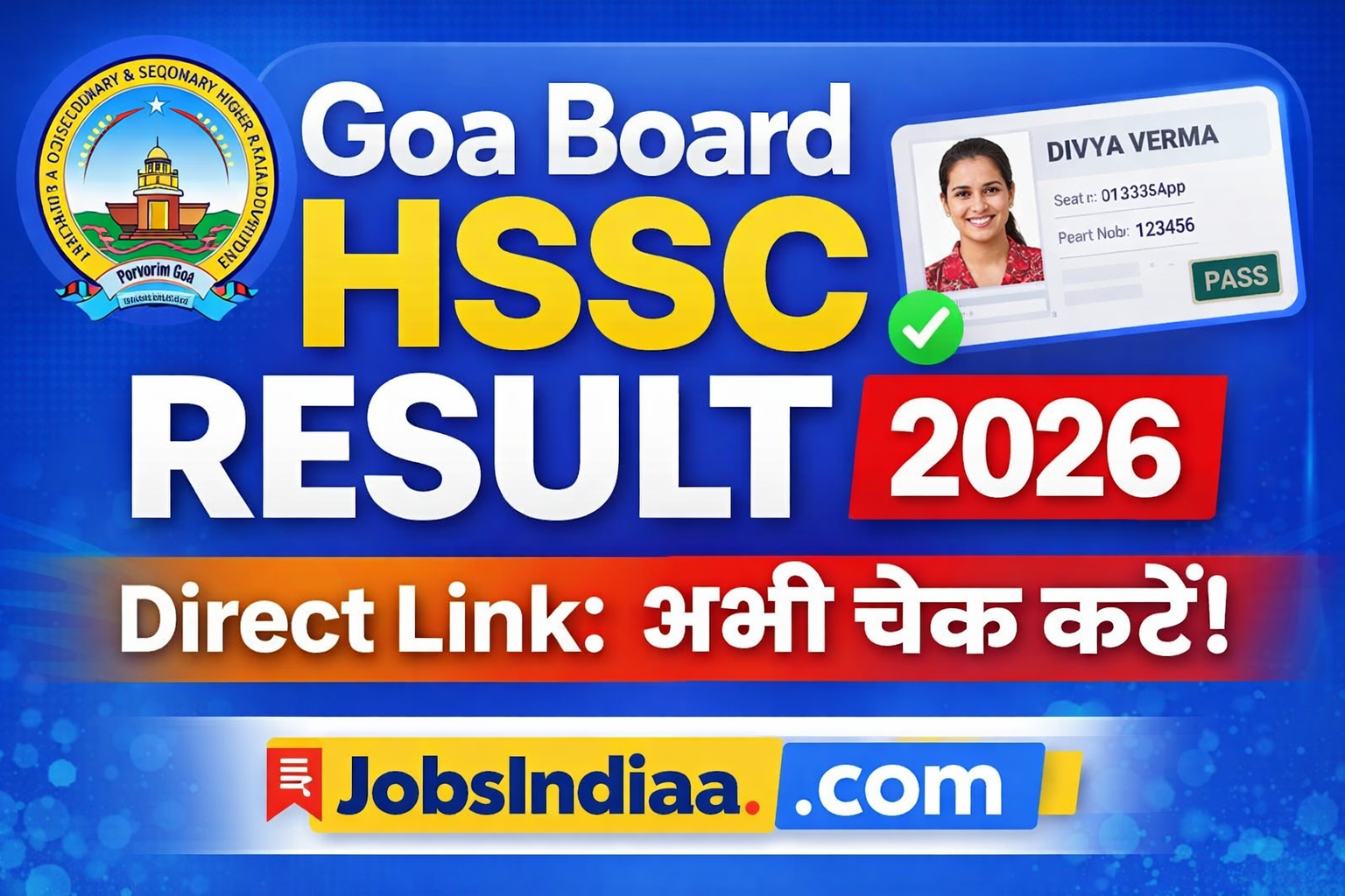 Goa Board HSSC Result 2026 Rajasthan Board JobsIndiaa