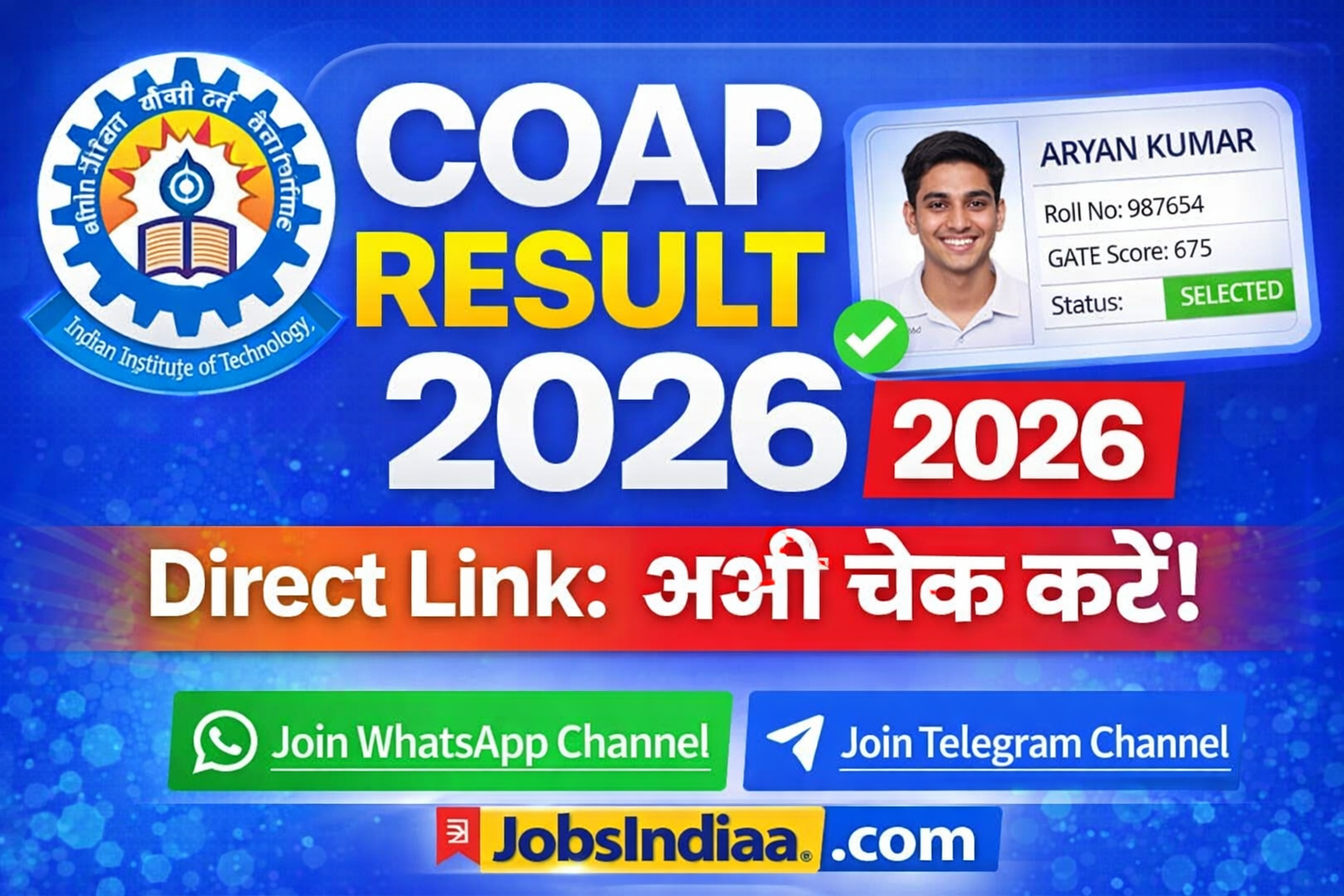 COAP 2026 IIT M.Tech Admission GATE JobsIndiaa