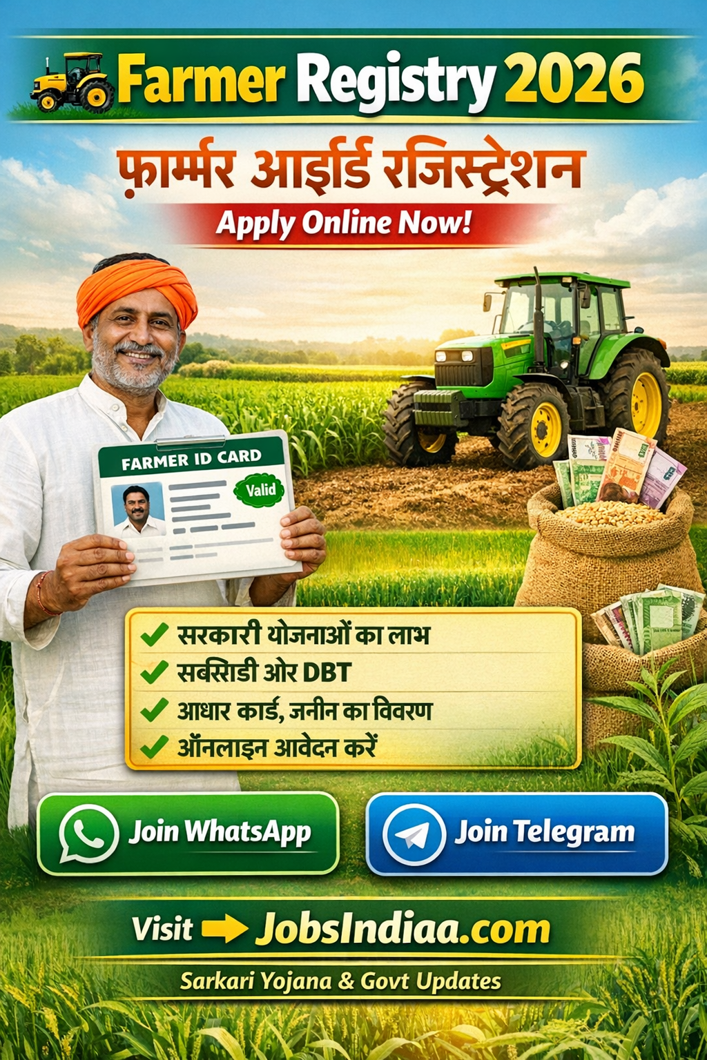 Farmer Registry 2026 Apply Online Farmer ID Registration JobsIndiaa