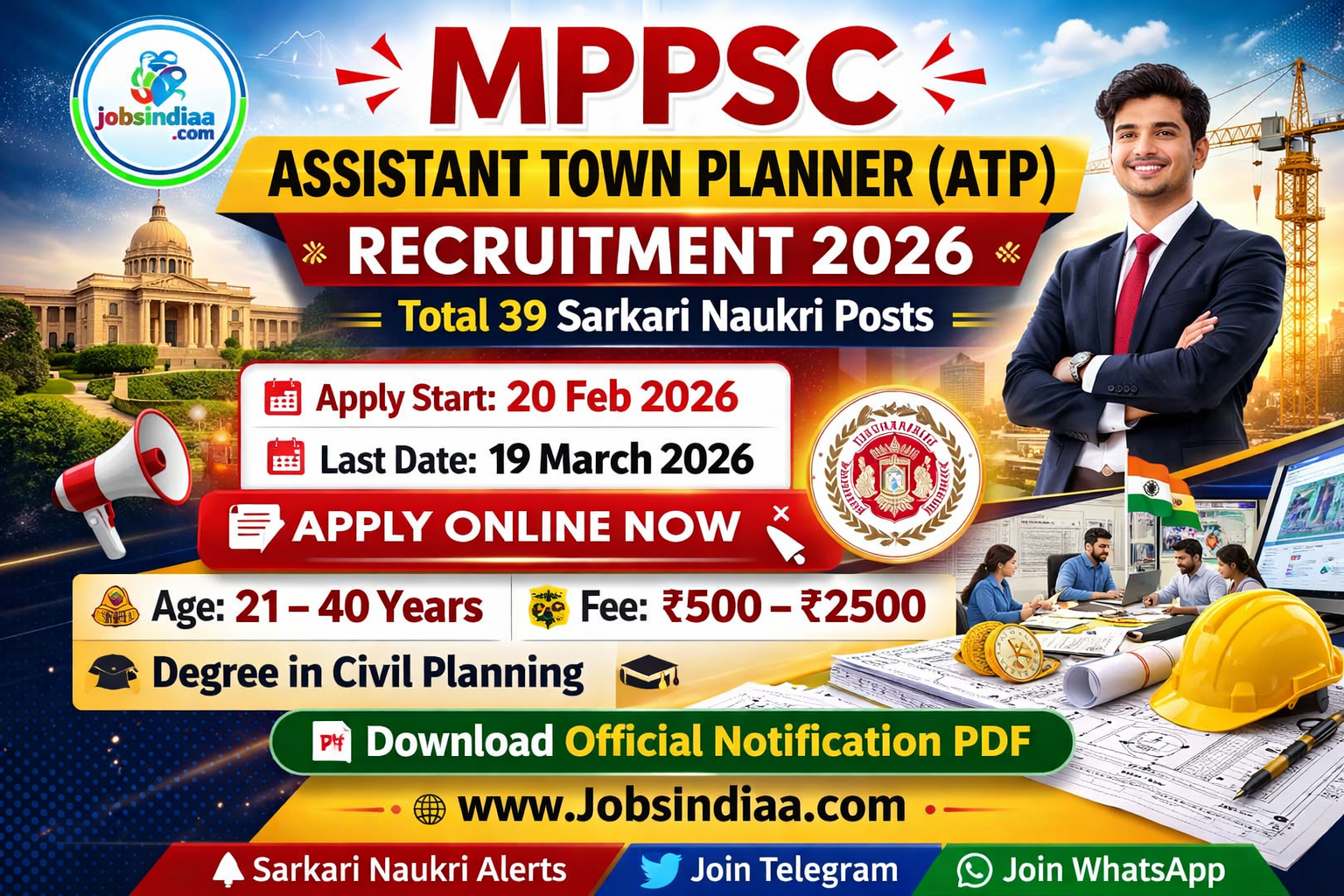 MPPSC Assistant Town Planner Recruitment 2026 JobsIndiaa
