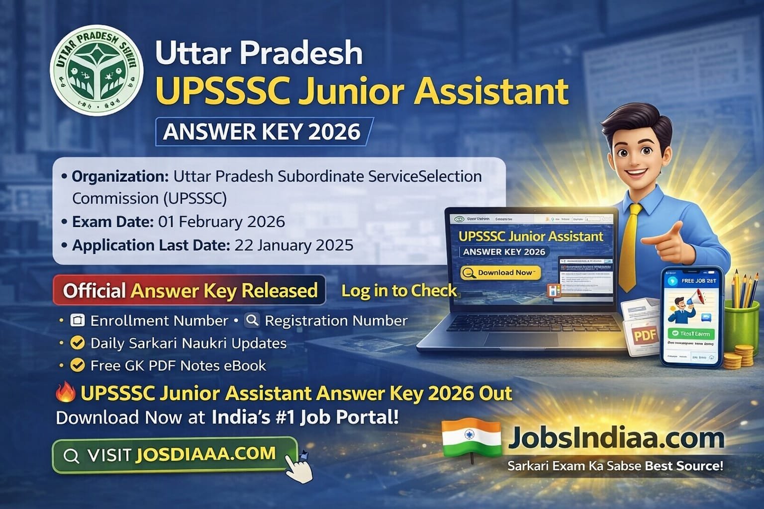 UPSSSC Junior Assistant Answer Key 2026 Response Sheet Download