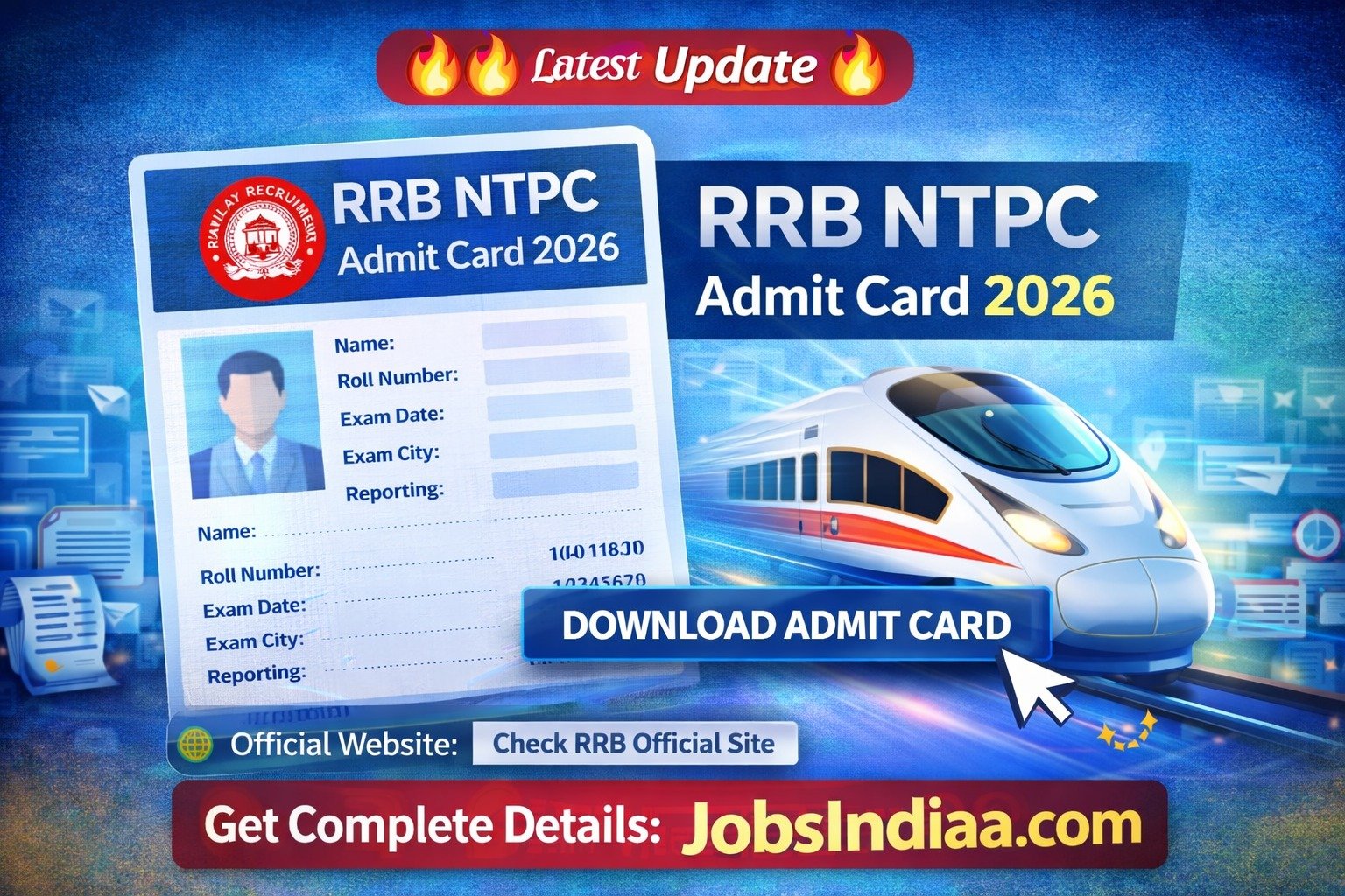 RRB NTPC Admit Card 2026 Download Railway Hall Ticket JobsIndiaa