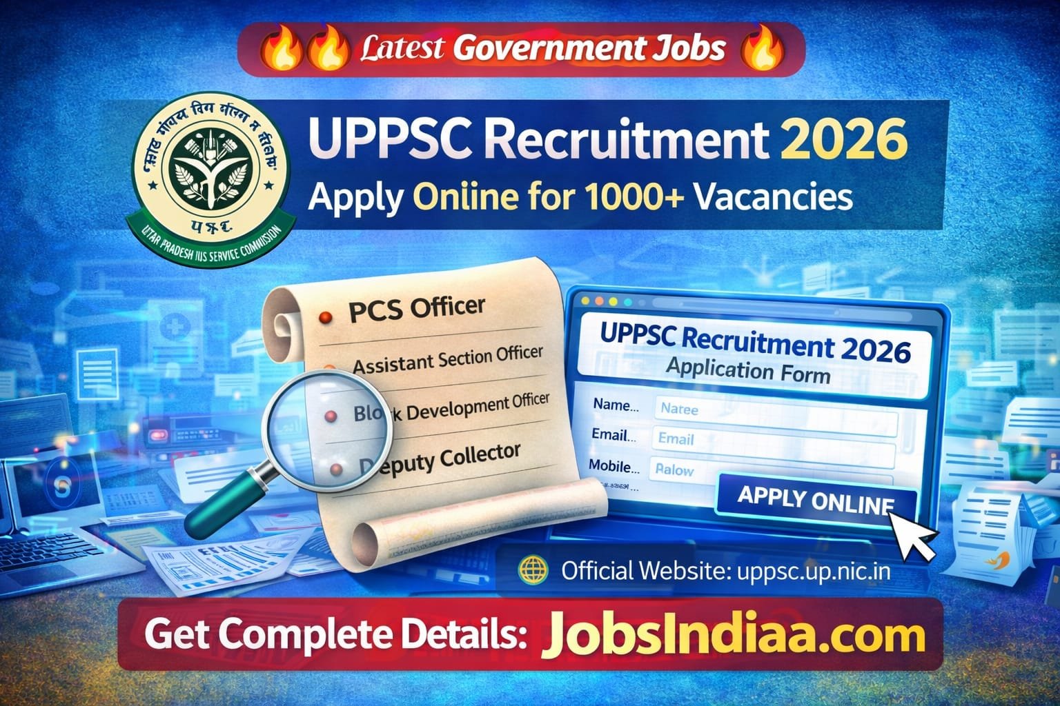 UPPSC Recruitment 2026 Apply Online JobsIndiaa