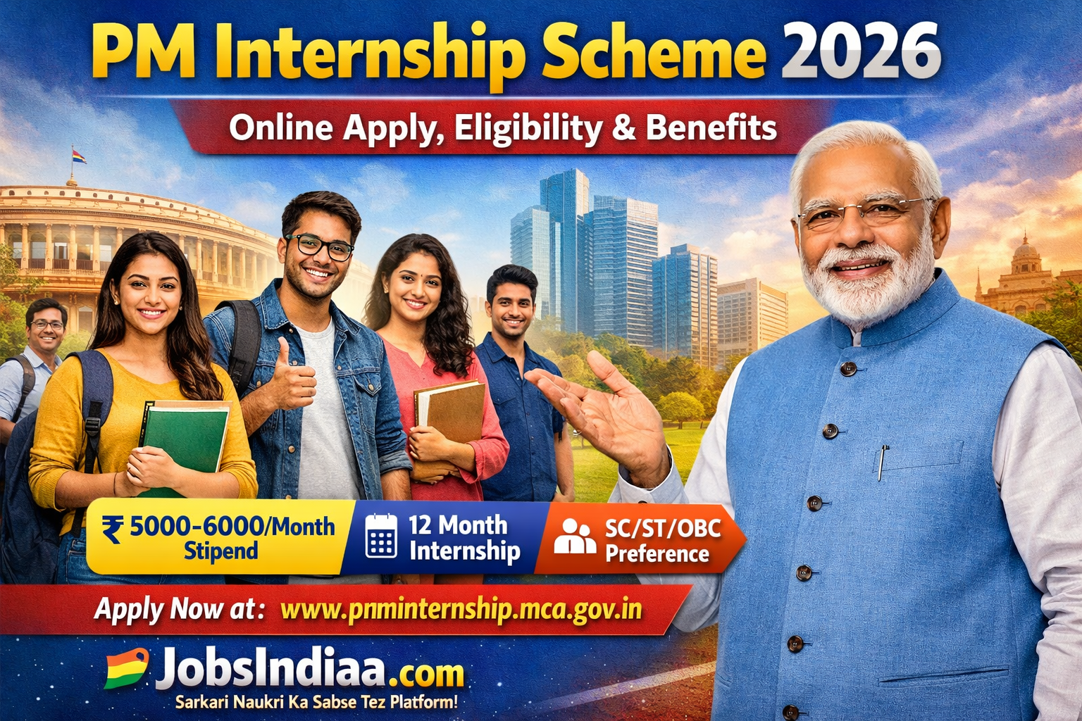 PM Internship Scheme 2026 Online Apply JobsIndiaa