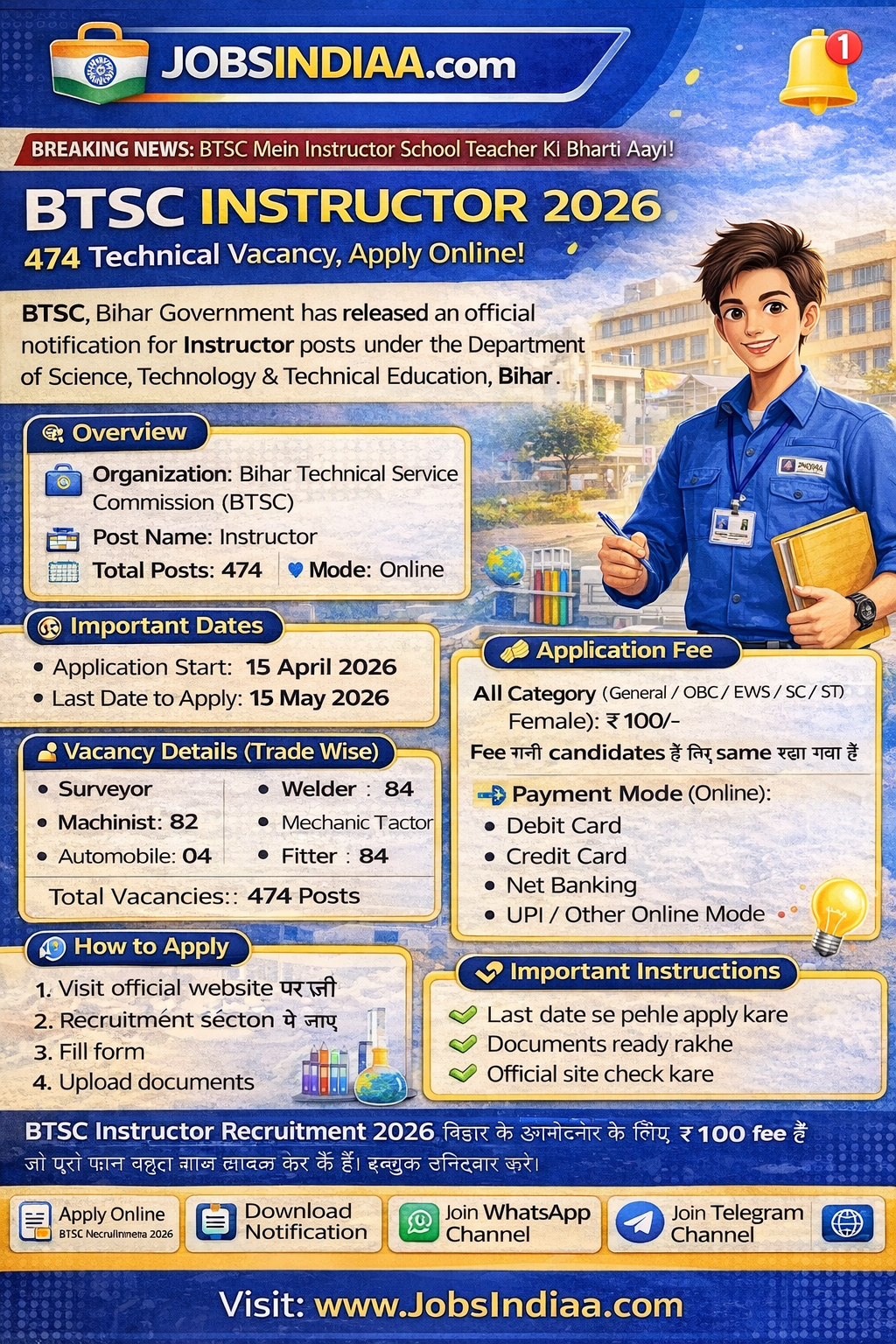 BTSC Instructor Recruitment 2026