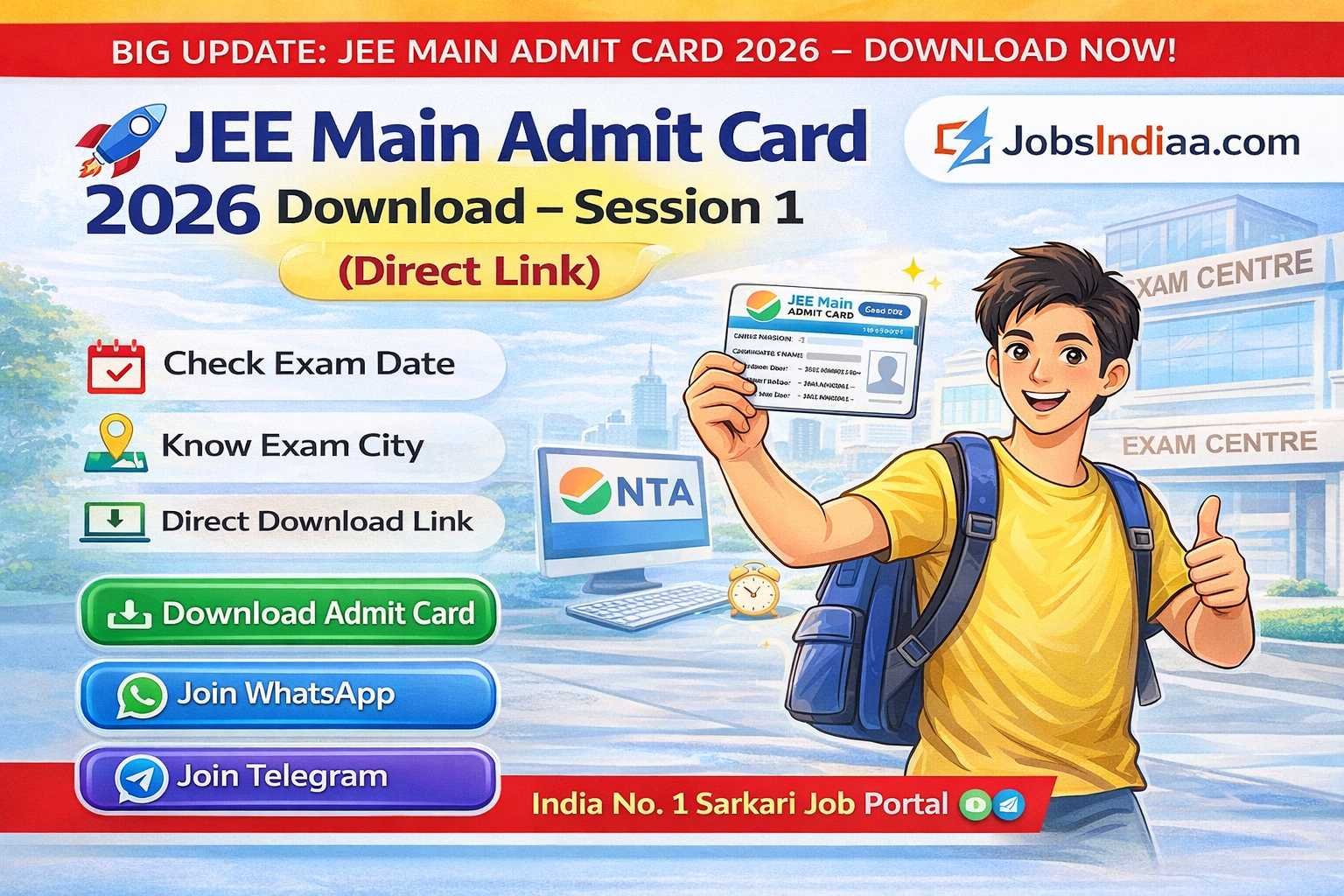JEE Main Admit Card 2026 Update