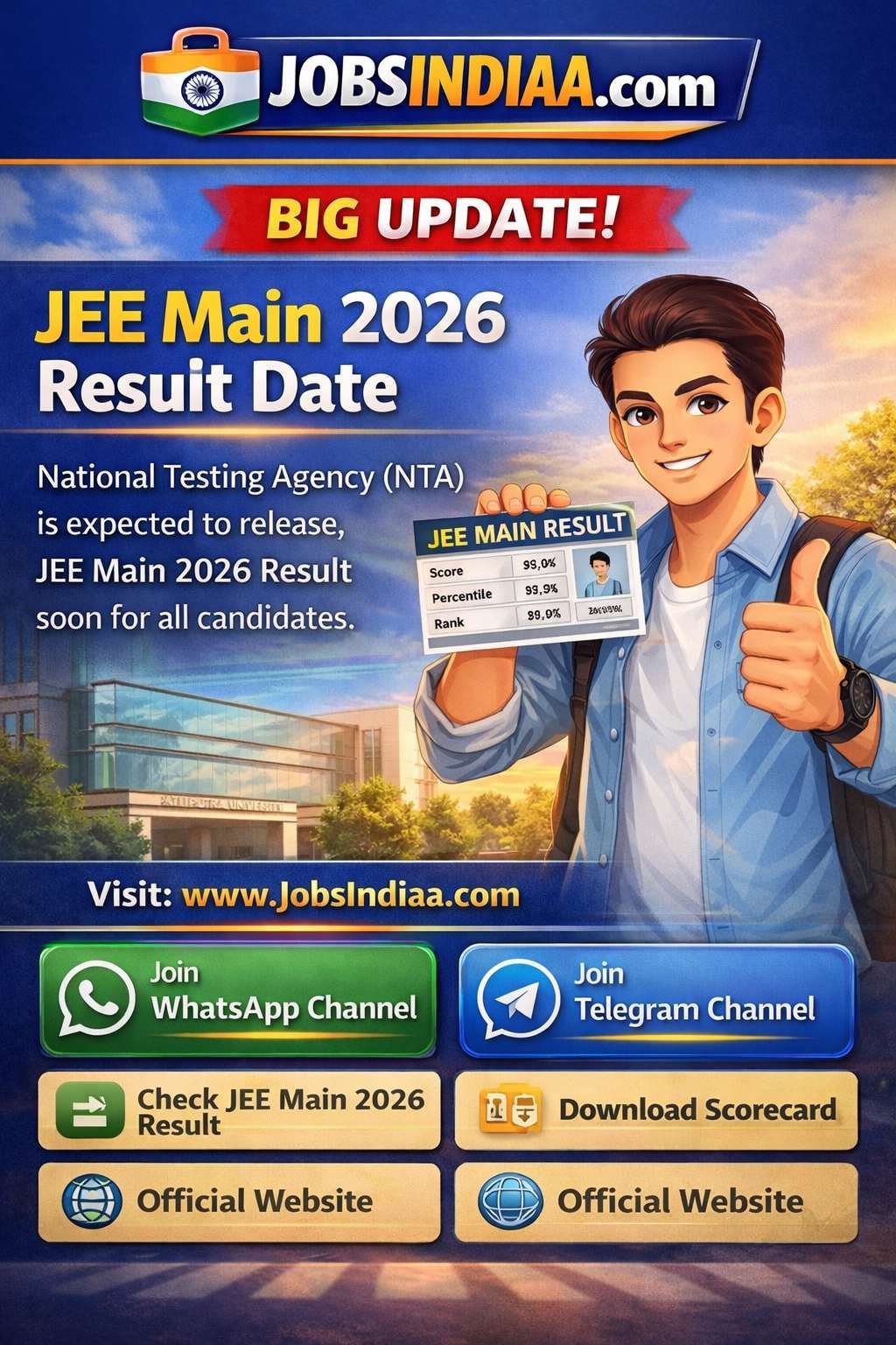 JEE Main 2026 Result Date