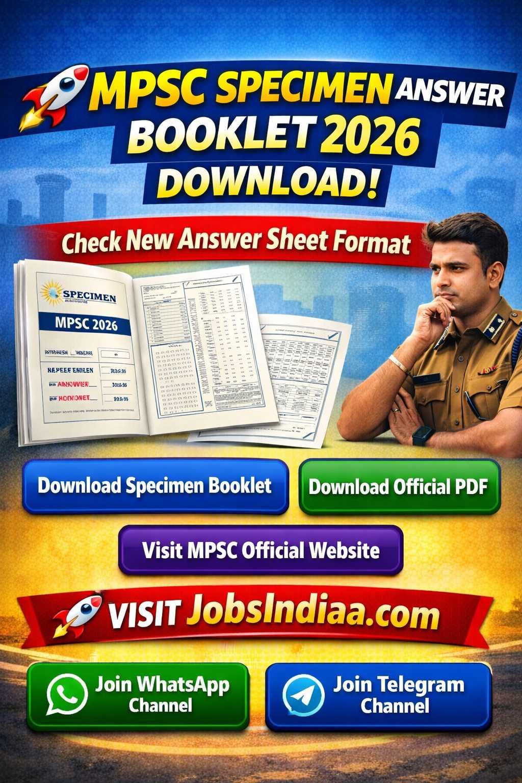 MPSC Specimen Answer Booklet 2026 Download PDF Format JobsIndiaa