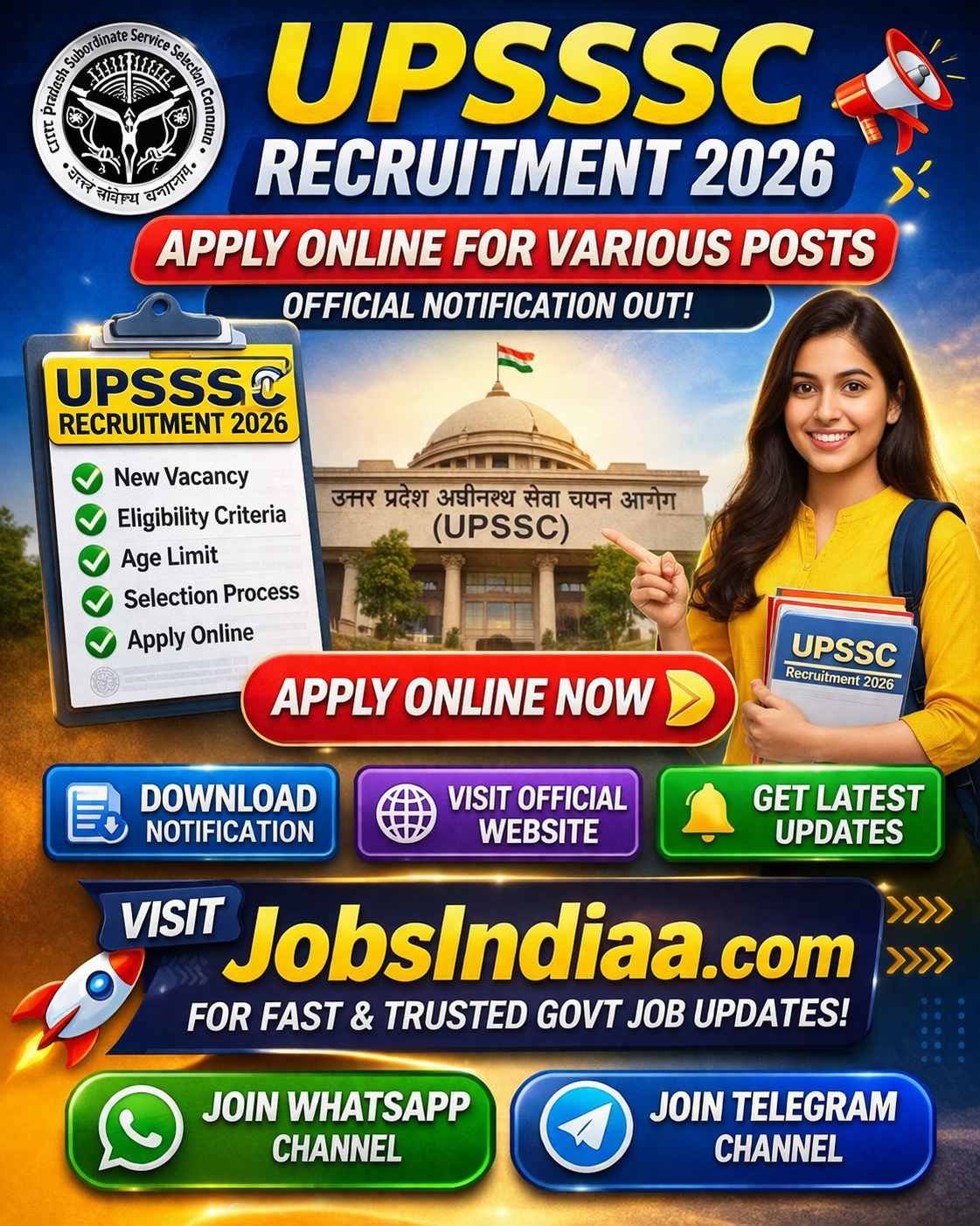 UPSSSC Recruitment 2026 JobsIndiaa