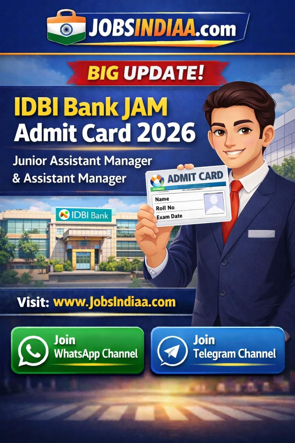 IDBI Bank JAM Admit Card 2026 Exam Date
