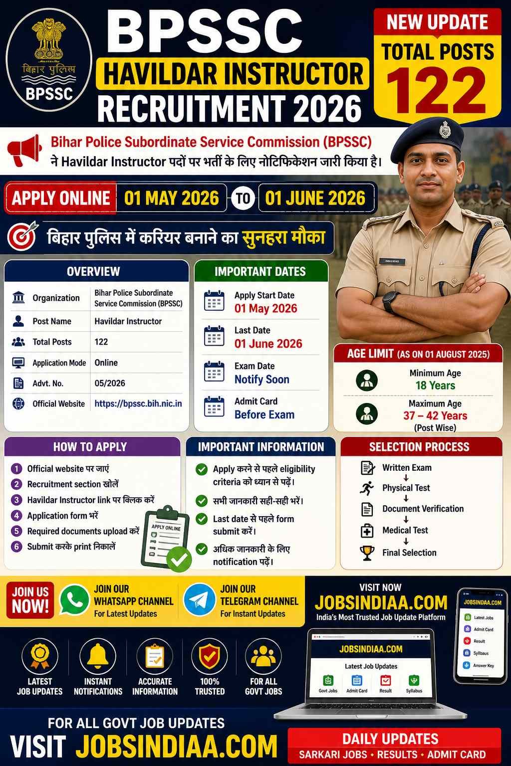 BPSSC Havildar Instructor Recruitment 2026